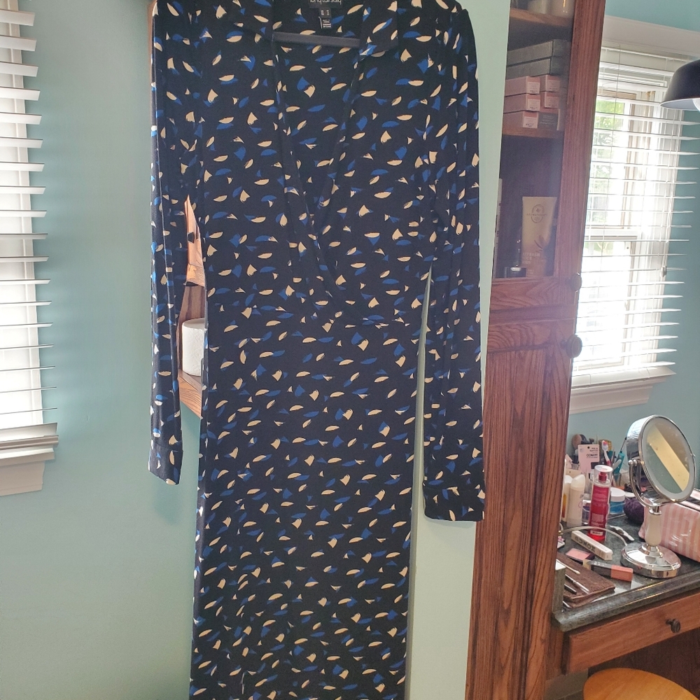 Long Tall Sally Blue Bodycon Dress with V-Neck